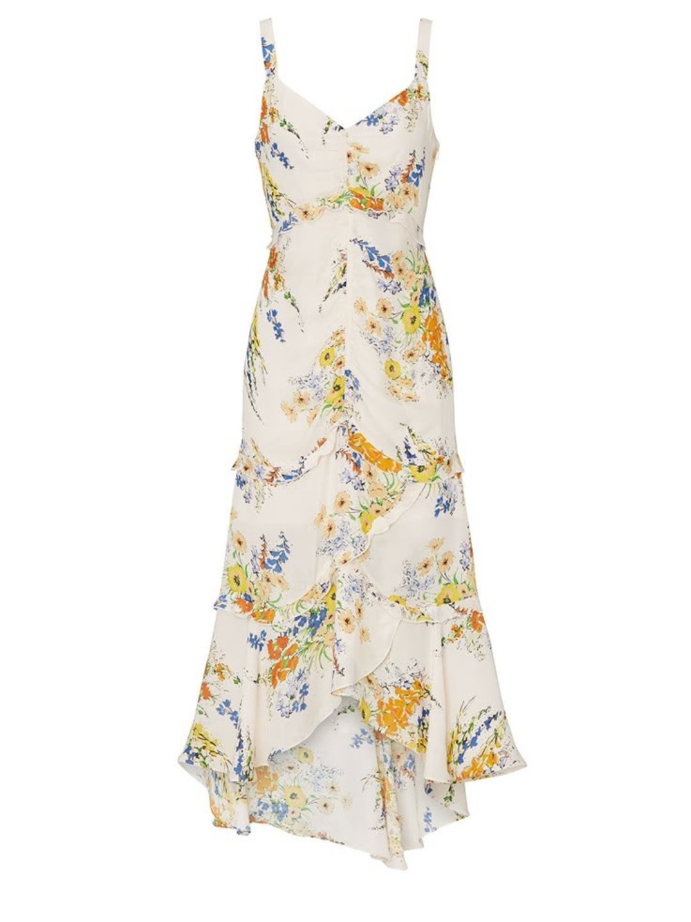 Parker New York Melody Floral Ruffle Tiered Maxi Dress, Size 4